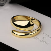 Silver Glossy Water Drop Ring