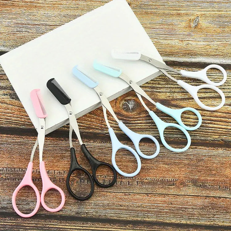 Eyebrow Scissors Set with Comb Stainless Steel Grooming Tool