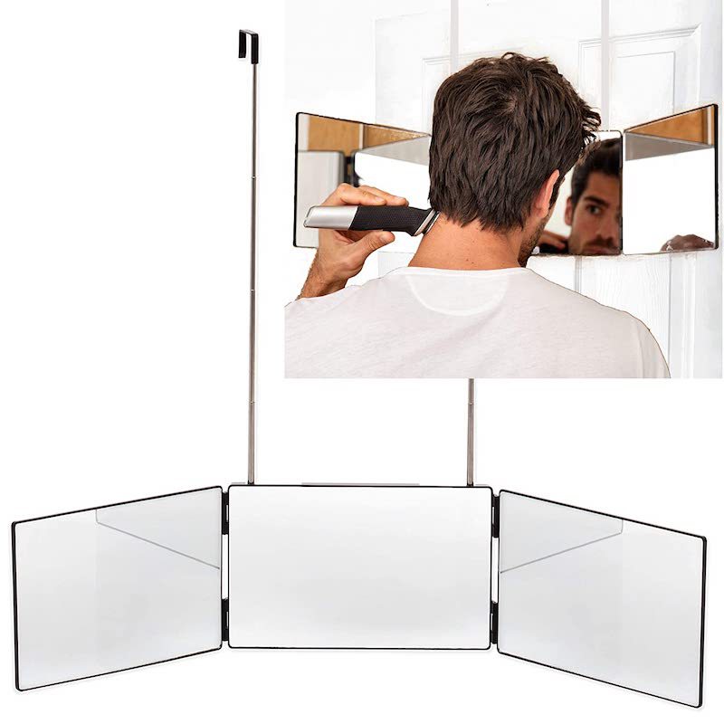 Folding Makeup Mirror with LED Lights and 3‑Way Adjustable Design