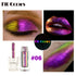 Multi chrome eyeshadow pigments in vivid purple and gold on eye and lip looks, featuring Fit Colors 