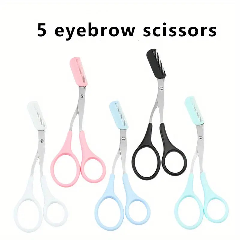 Eyebrow Scissors Set with Comb Stainless Steel Grooming Tool